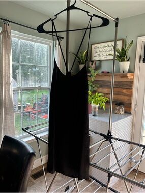 aerie Black Mini Slip Dress with Strappy Back